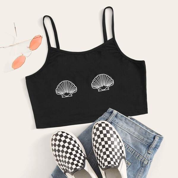 

Shell Print Crop Cami Top