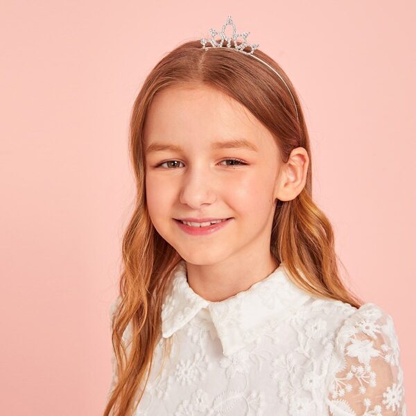 

Toddler Girls Rhinestone Engraved Crown Decor Headband