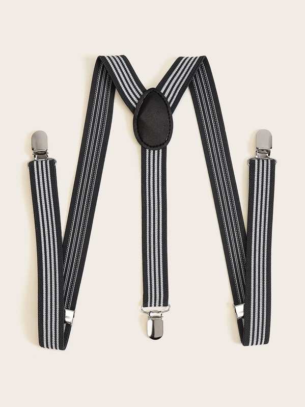 

Men Striped Suspenders, Black and white