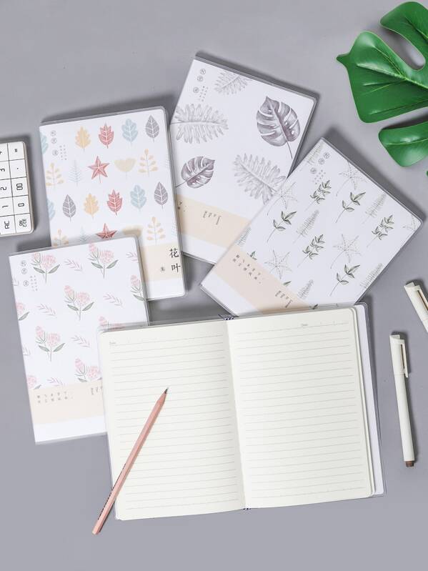 

Random Leaf Print Cover Notebook 1pack