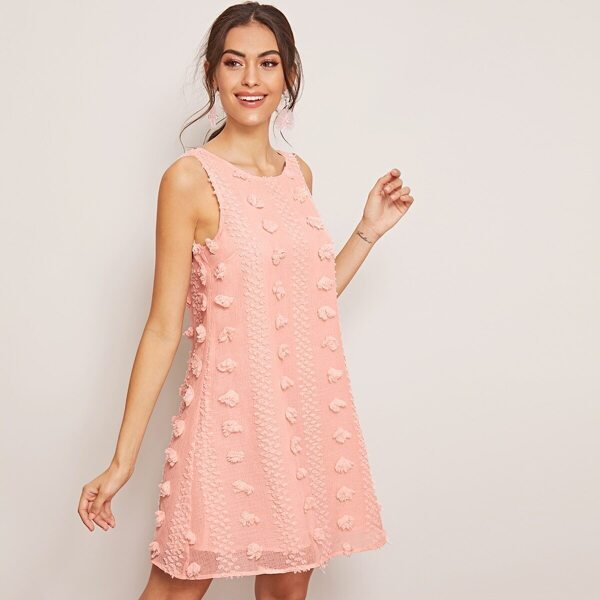 

Keyhole Back Swiss Dot Dress