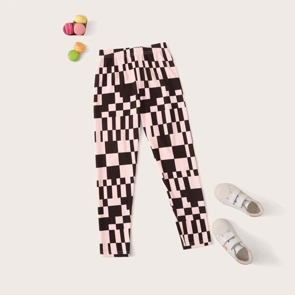 

Girls Checked Print Pants