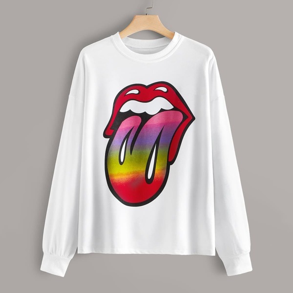 

Plus Lip Print Sweatshirt