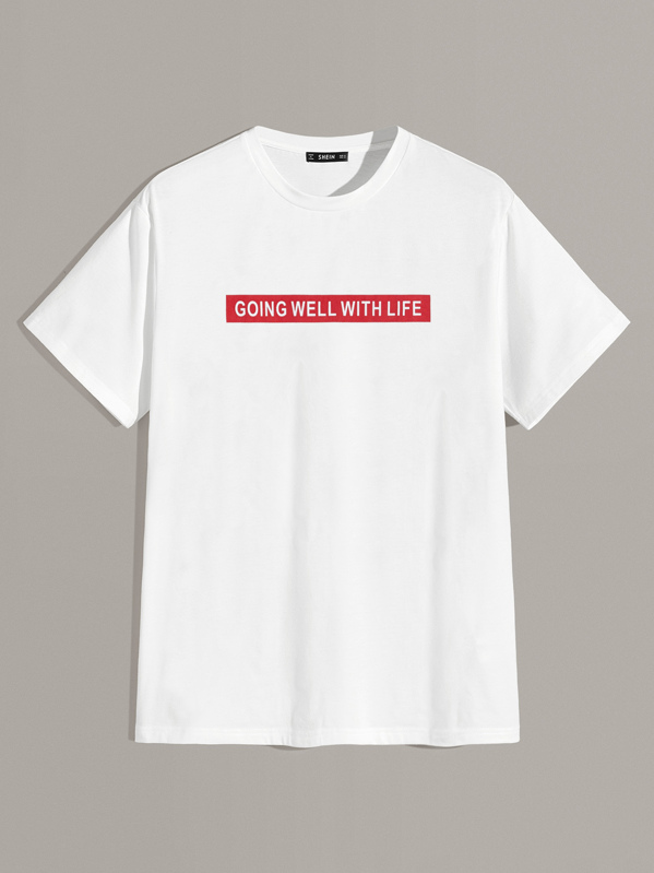 

Men Slogan Graphic Tee, White