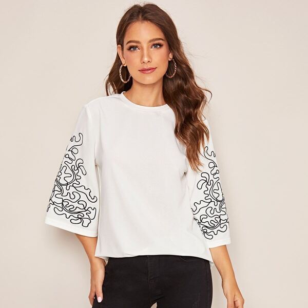 

Graphic Print Top, White