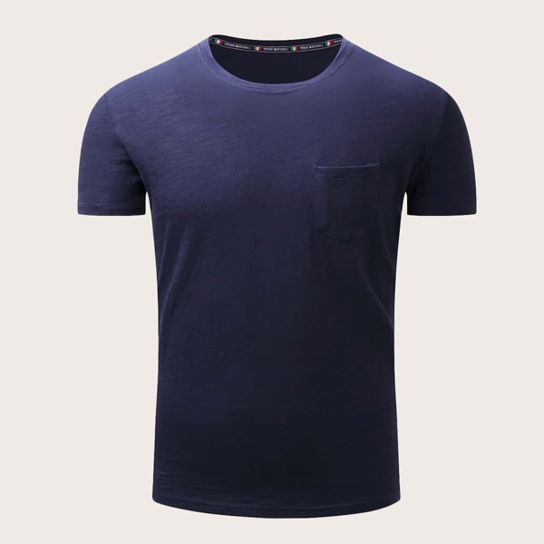 

Men Solid Patched Pocket Tee