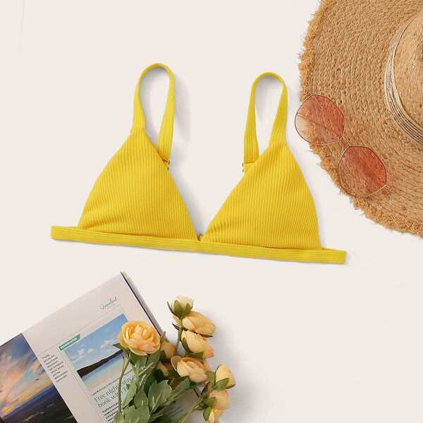 

Textured Triangle Bikini Top