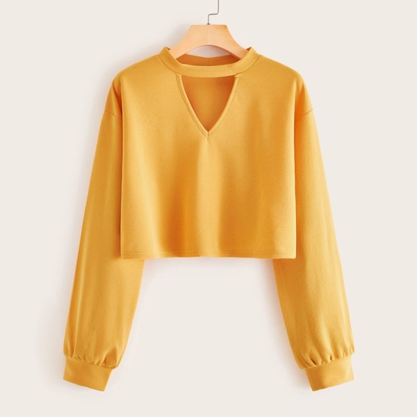 

Solid Choker Neck Top