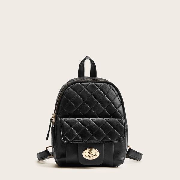 

Metal Lock Quilted Backpack