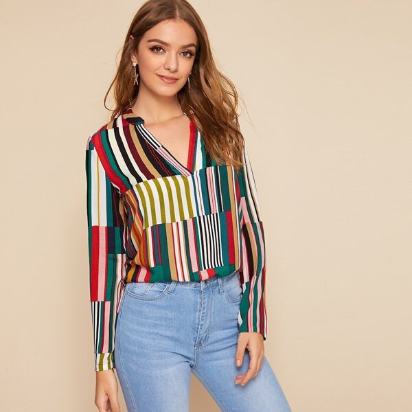 

Colorblock Striped Top, Multicolor