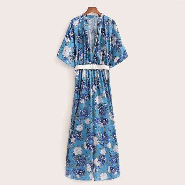 

Floral Print Wide Leg Jumpsuit