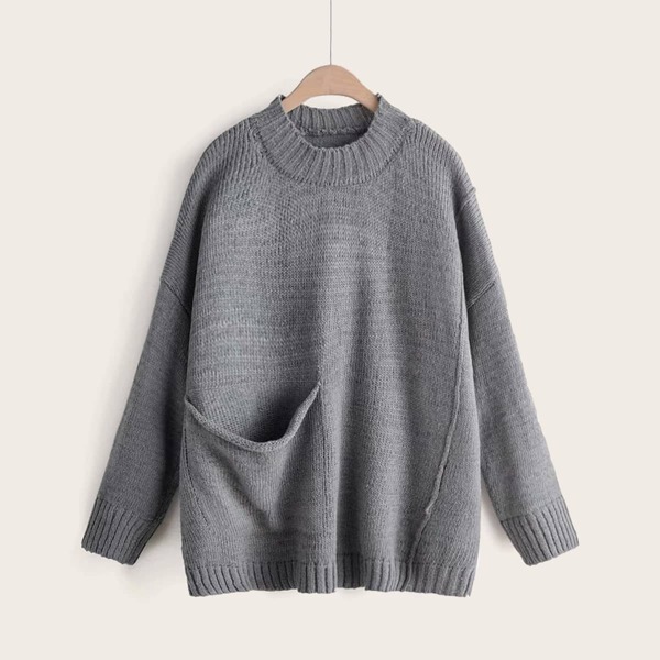 

Pocket Dropped Shoulder Sweater