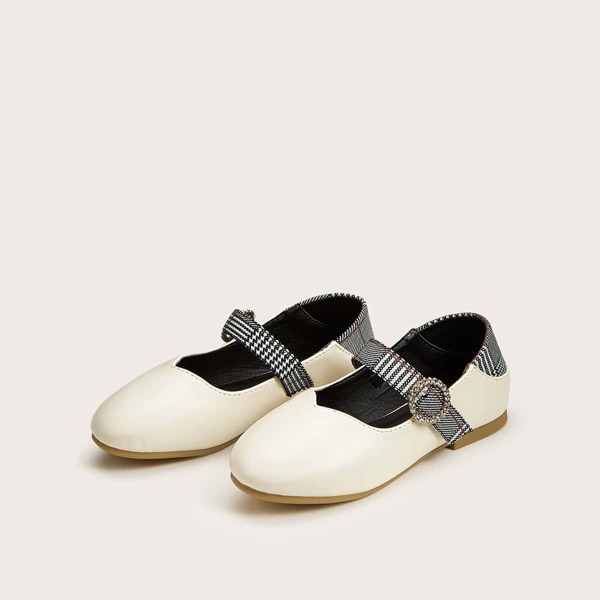 

Toddler Girls Rhinestone Decor Buckle Strap Flats