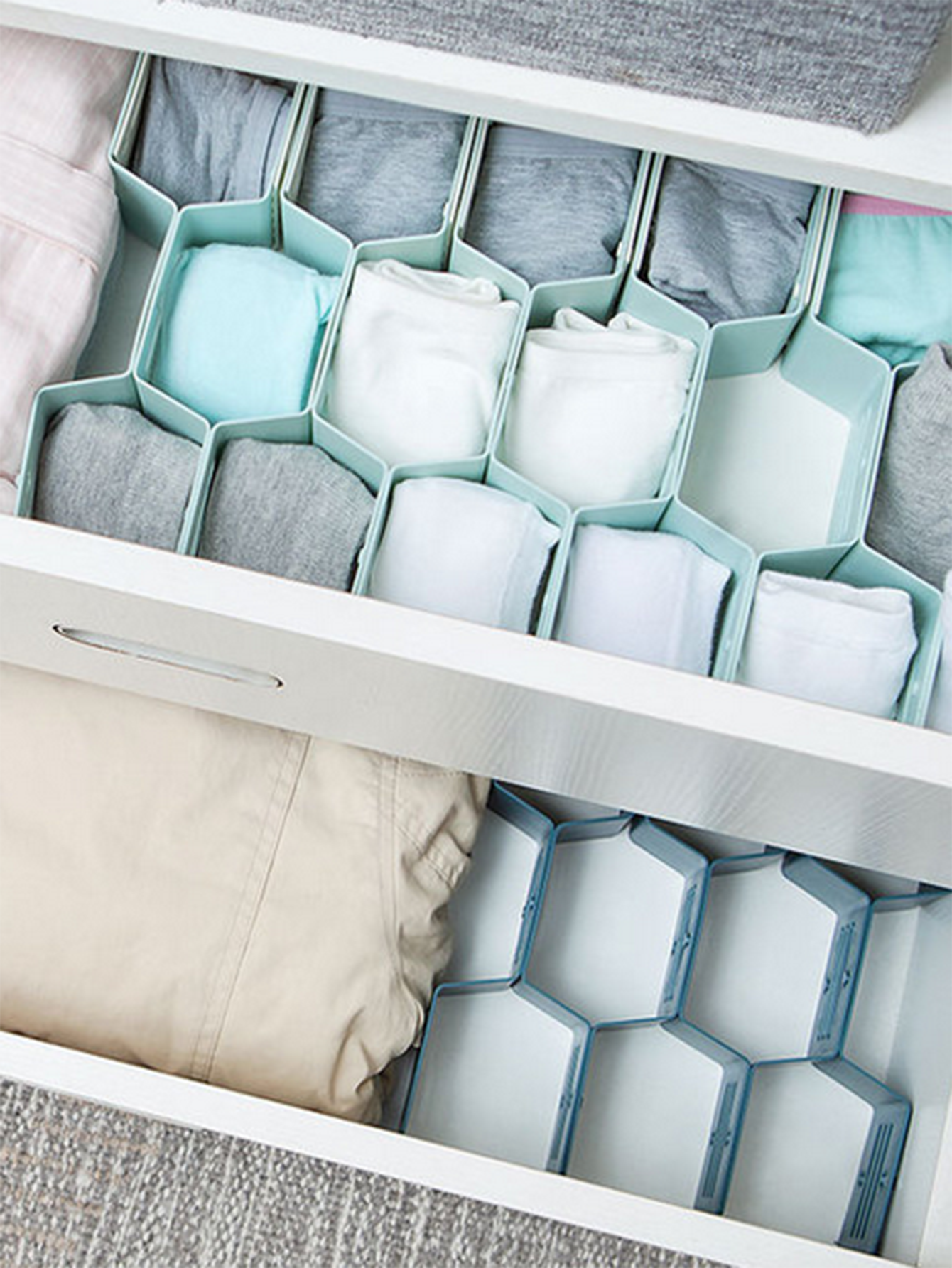 

Honeycomb Shaped Drawer Divider 12pcs, Multicolor