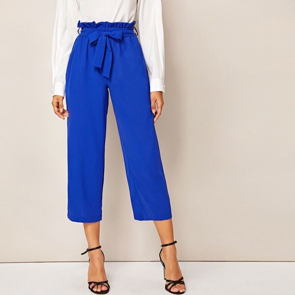 

Paperbag Waist Self Tie Capris Pants