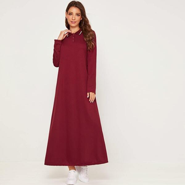 

Half Placket Maxi Polo Dress