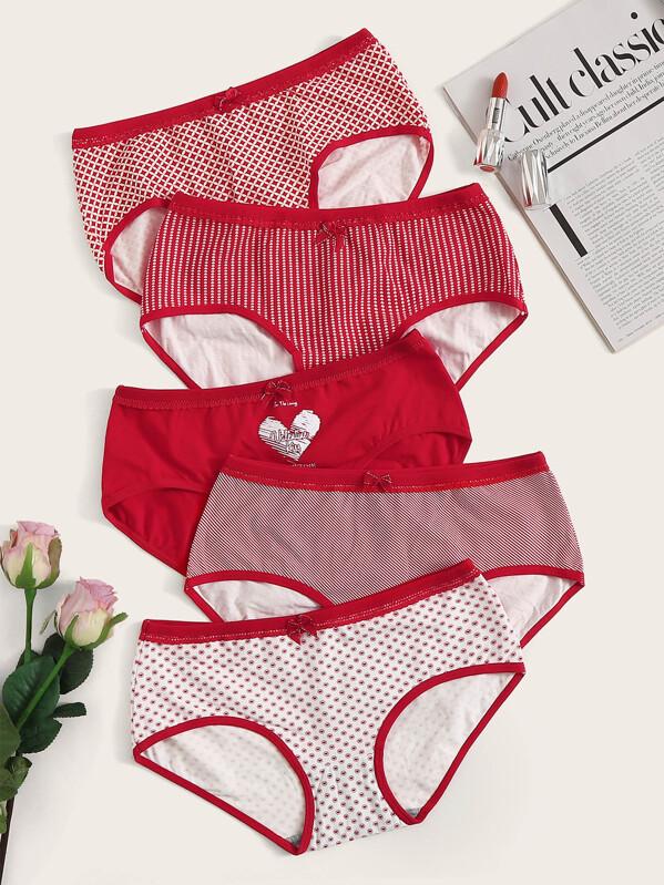 

Mixed Print Panty Set 5pack, Multicolor