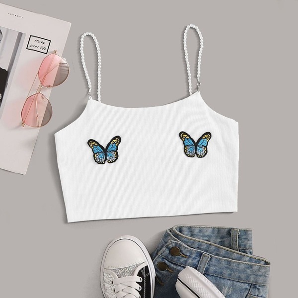 

Butterfly Patched Pearls Cami Top