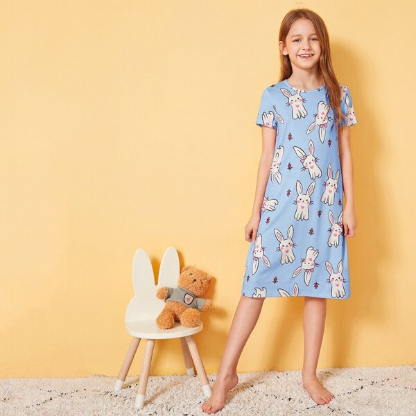 

Girls Cartoon Print Tunic Nightdress