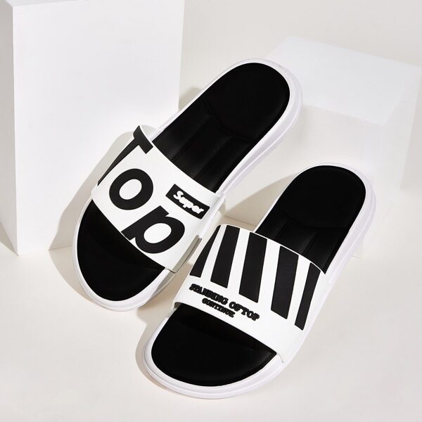 

Men Striped Open Toe Sliders