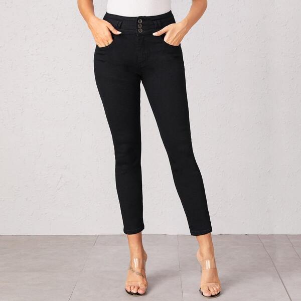

Solid Crop Skinny Jeans