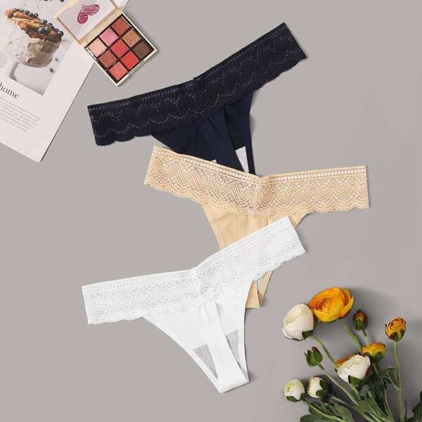 

Scalloped Lace Trim Panty Set 3pack