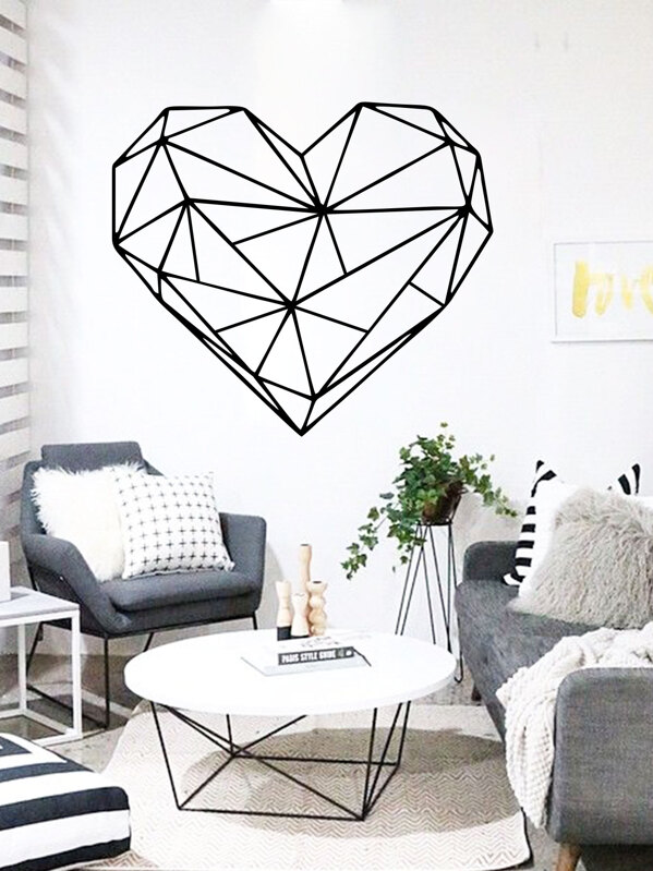 

3D Line Heart Print Wall Sticker