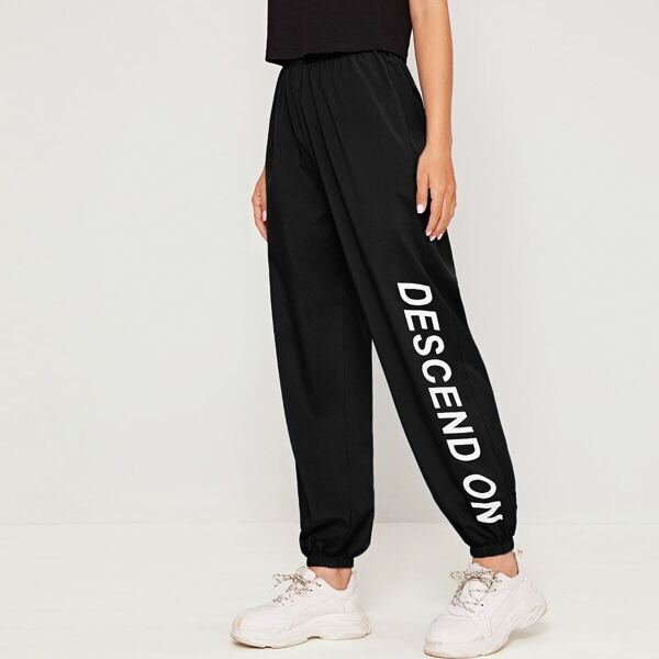 

Letter Print Side Sweatpants
