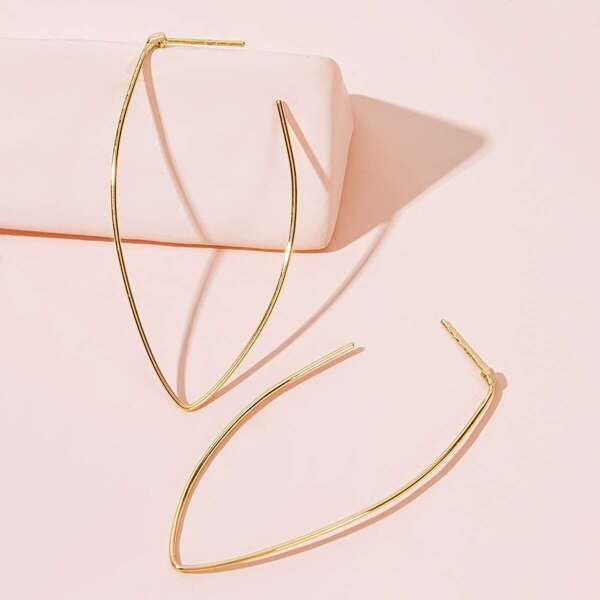 

Geometric Hoop Earrings 1pair, Gold
