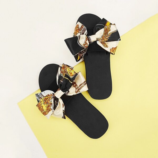 

Toddler Girls Open Toe Bow Decor Sliders