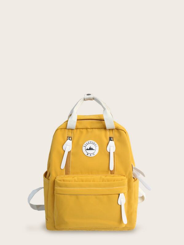 

Zip Front Satchel Backpack, Yellow