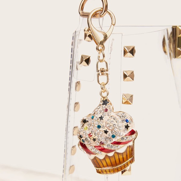 

Rhinestone Engraved Ice Cream Bag Accessory, Multicolor