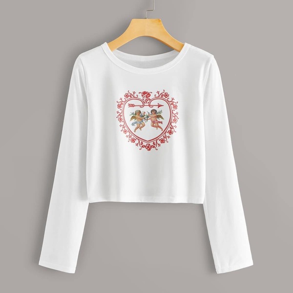 

Angel Print Round Neck Tee