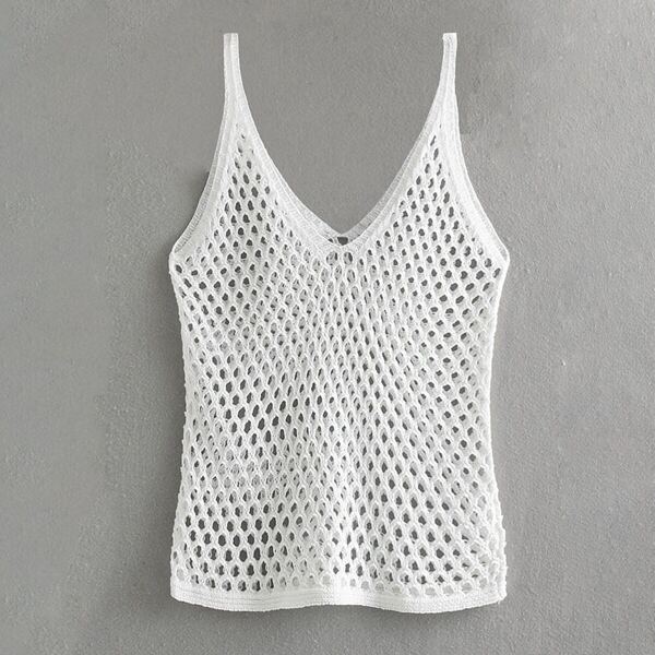 

Crochet Solid Cami Top