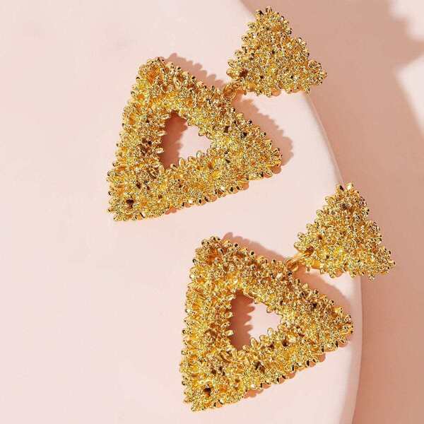 

Textured Open Triangle Drop Earrings 1pair