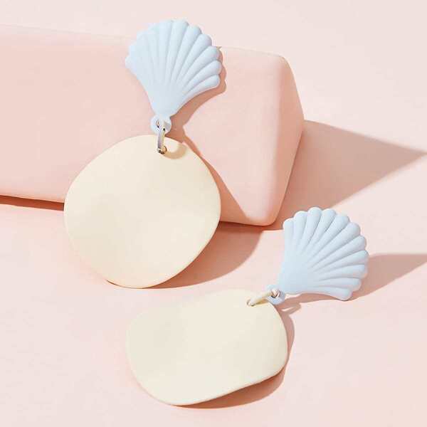

Shell Decor Round Drop Earrings 1pair, Multicolor