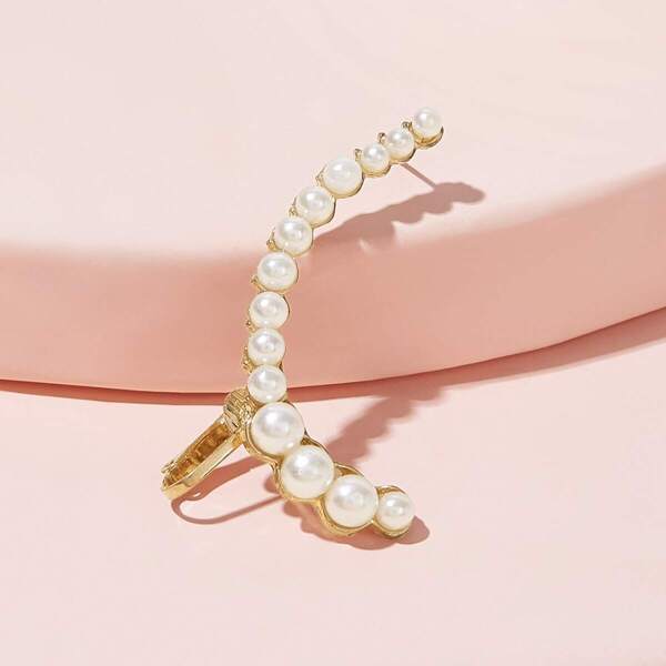 

Faux Pearl Decor Ear Crawler 1pc