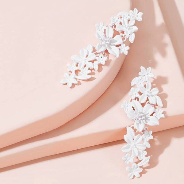 

Multi-flower Drop Earrings 1pair