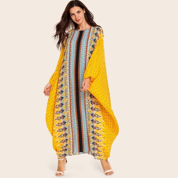 

Tribal Print Loose Tunic Dress
