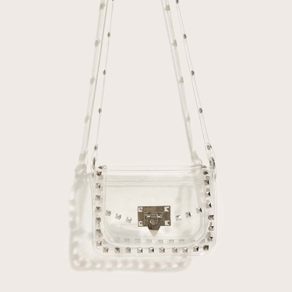

Studded Decor Clear Crossbody Bag