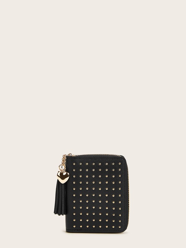 

Кошелек с заклепками и бахромой, Чёрный