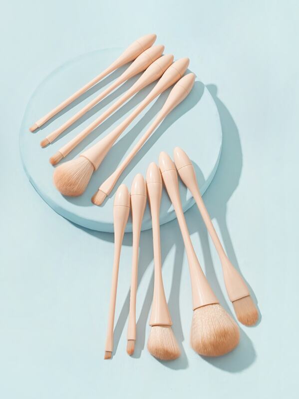 

Small Waist Handle Makeup Brush Set 10pcs, Pink