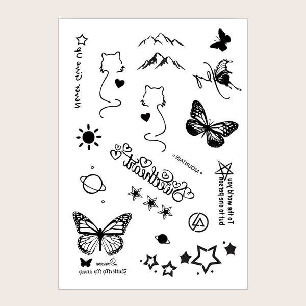 

Butterfly Pattern Tattoo Sticker 1pc