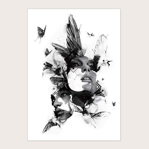 

Girl Pattern Tattoo Sticker 1pc