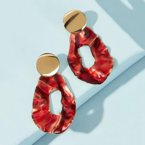 

Round Decor Geometric Drop Earrings 1pair