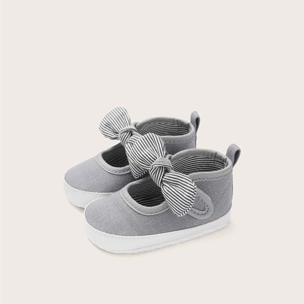 

Baby Striped Bow Decor Flats