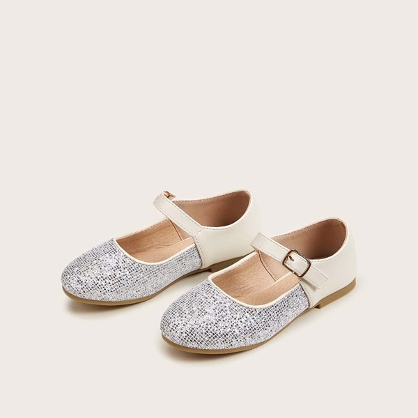 

Toddler Girls Rhinestone Decor Buckle Strap Flats