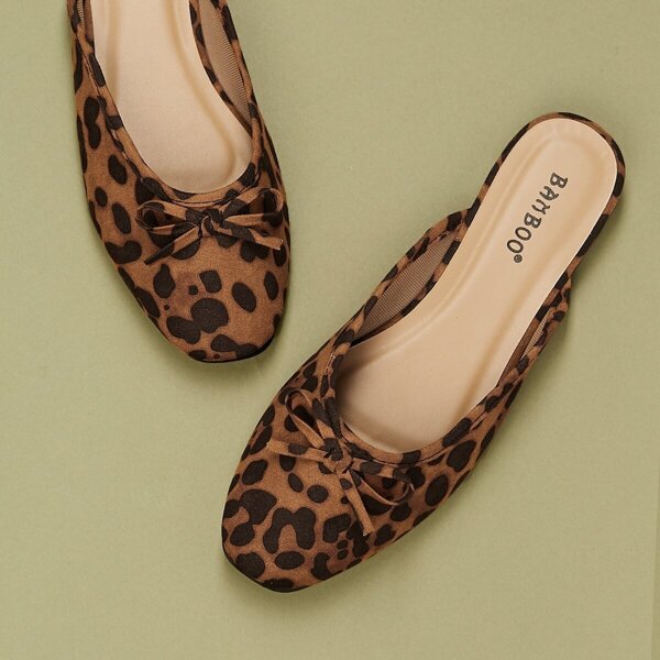 

Leopard Flat Mules, Multicolor