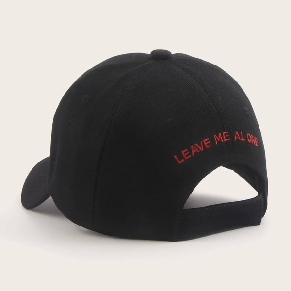 

Men Slogan Embroidery Baseball Cap, Black