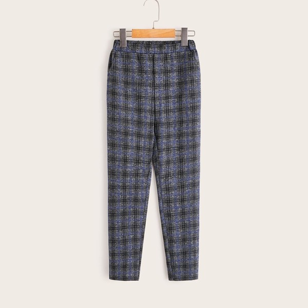 

Boys Slant Pocket Plaid Pants, Multicolor